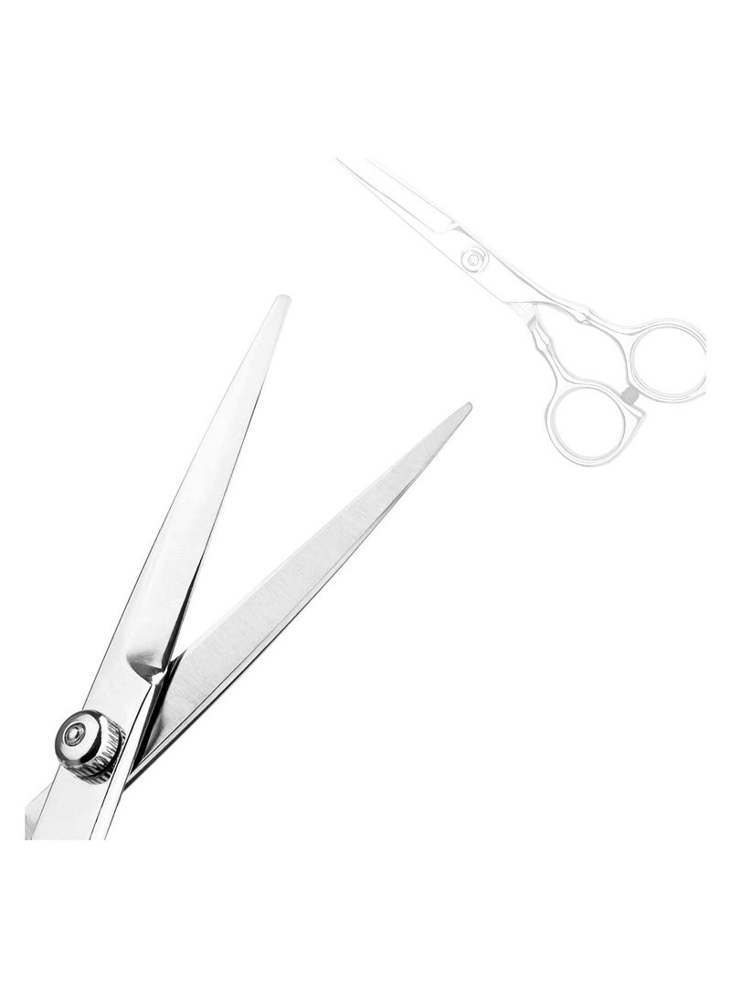 7 PCS Hair Cutting Scissors Professional Home Haircutting Barber and Salon Thinning Shears Kit with Comb and Case for Men/Women (Silver) - Image 5
