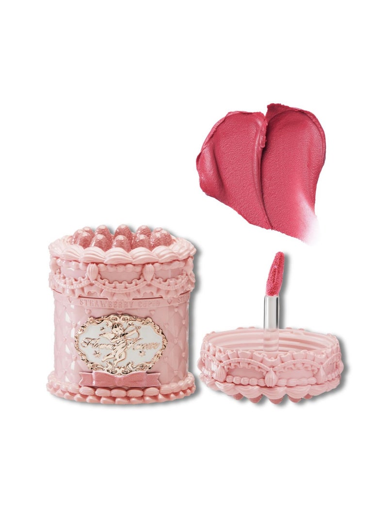 Flower Knows Strawberry Cupid Cake Lip Cream Hydrating Velvet Matte Lipstick Smudge-Proof Creamy Texture-V06 Tulip  - Image 1
