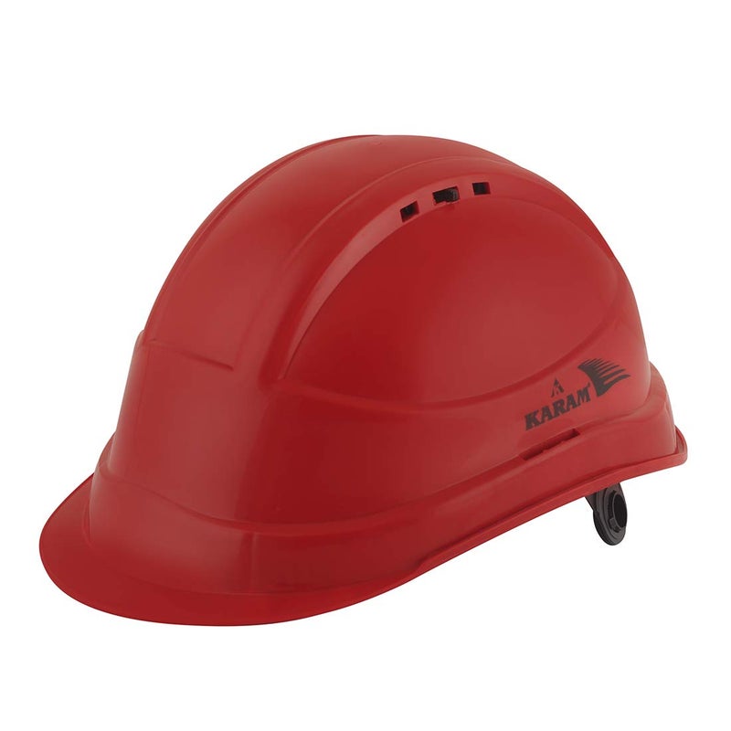 KARAM PN542 Safety Helmet for Men Industrial & Construction Helmet | Ratchet Type Adjustment with Adjustable Chin Strap | Ventilation & Side Slot for Attachment | EN Certified Hard Hat | Red - Image 5