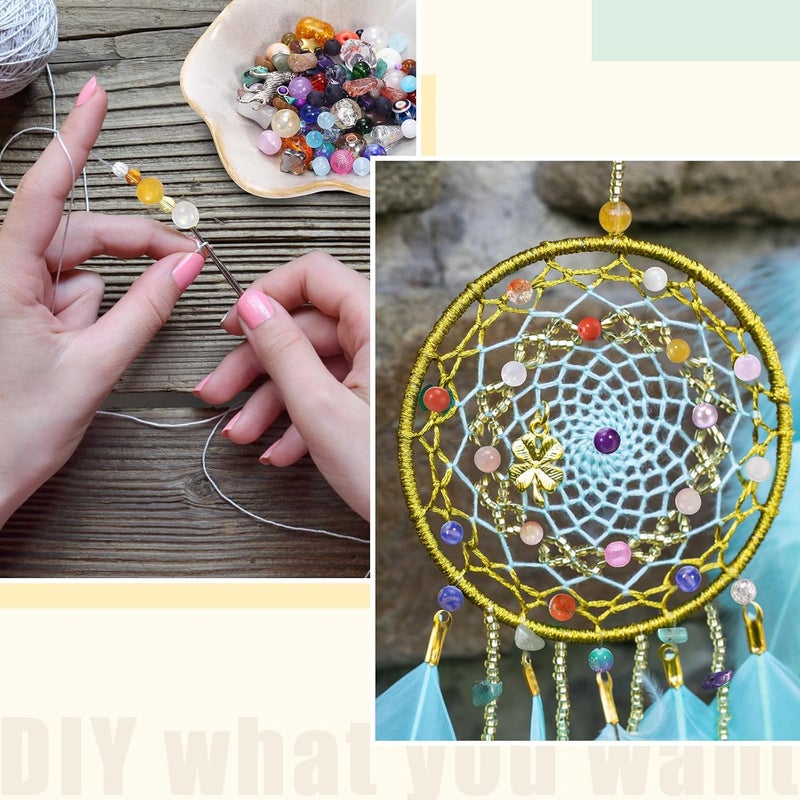 Sureio 1300 Pcs Assorted Glass Beads for Jewelry Making Natural Chip Stone Beads Multicolor Craft for Art Bracelets Necklace Pendants Making SuppliesColorful - Image 5