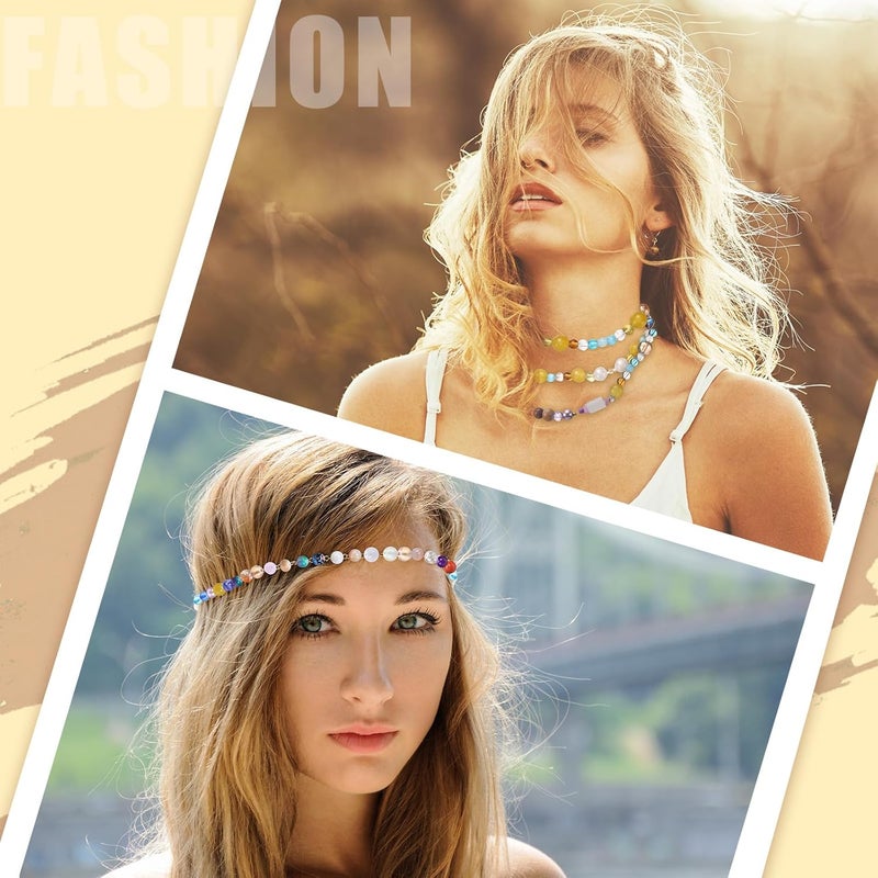 Sureio 1300 Pcs Assorted Glass Beads for Jewelry Making Natural Chip Stone Beads Multicolor Craft for Art Bracelets Necklace Pendants Making SuppliesColorful - Image 4