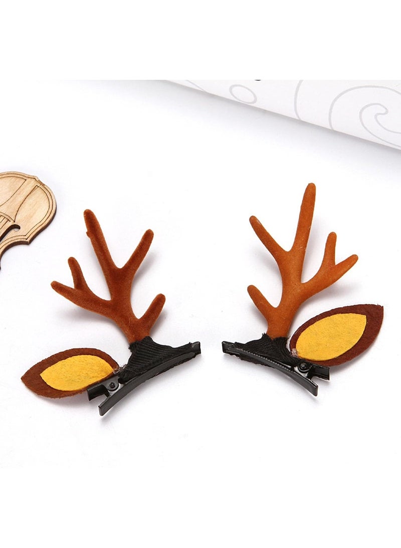 2 Pieces Christmas Hair Clips, Festive Holiday Accessories, Lovely Deer Hairpins - Image 1