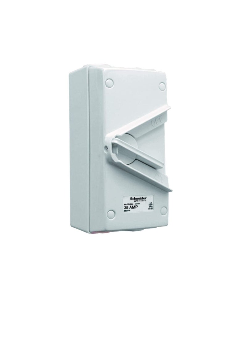 Schneider Electric 35A 440V Surface Mount Double Pole Isolating Switch IP66 weatherproof - Image 1