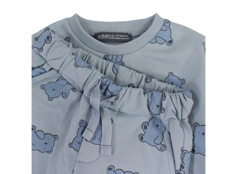Pompelo Baby Boys 2-Piece Outfit Set – Baby Blue - Image 2