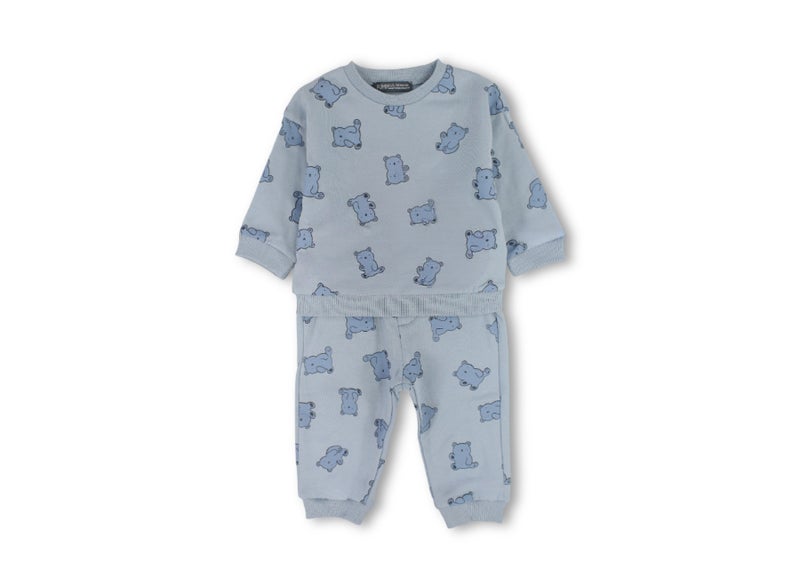 Pompelo Baby Boys 2-Piece Outfit Set – Baby Blue - Image 1