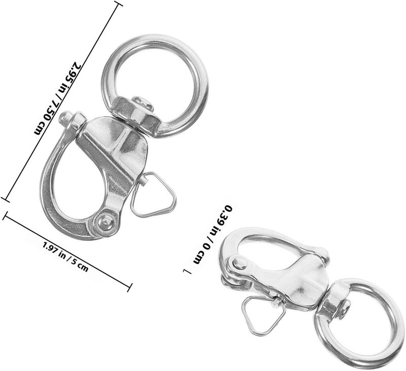 Swivel Spring Shackle Stainless Steel 316 Quick Release Outdoor Rigging Carabiner for Diving Hiking Camping Keychain Accessories - Image 2