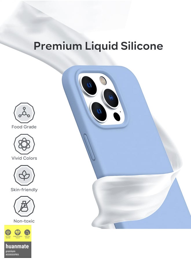 huanmate - Stylish Silicone Case Cover For Apple iPhone 15 Pro Max Light Blue - Image 1