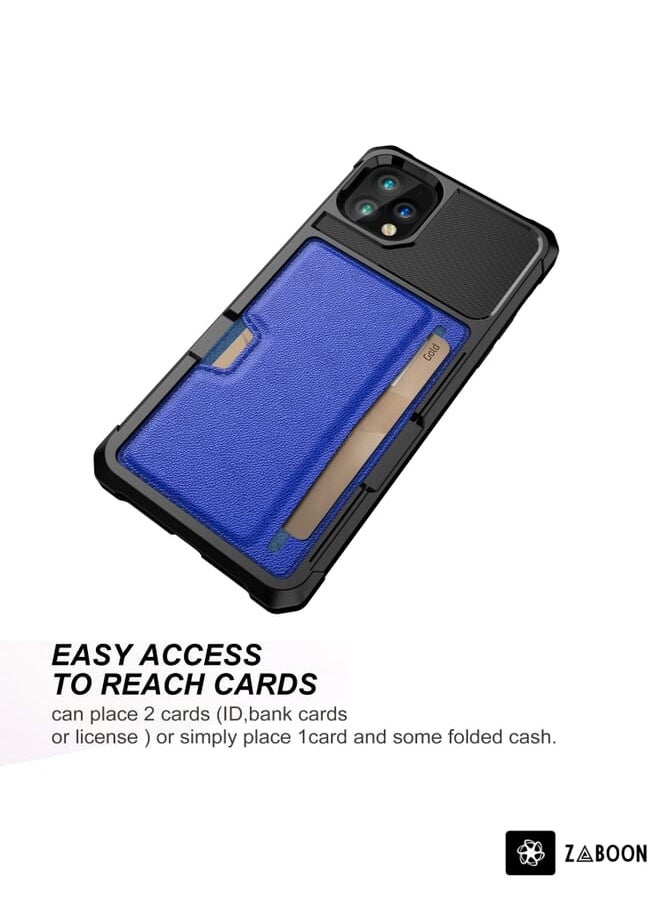 Green Tiger - For iPhone 11 Pro Max ZM02 Card Slot Holder Phone Case (Blue) - Image 1
