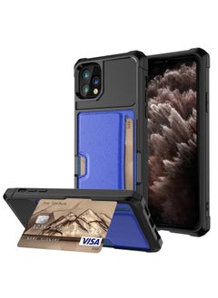 For iPhone 11 Pro Max ZM02 Card Slot Holder Phone Case (Blue)