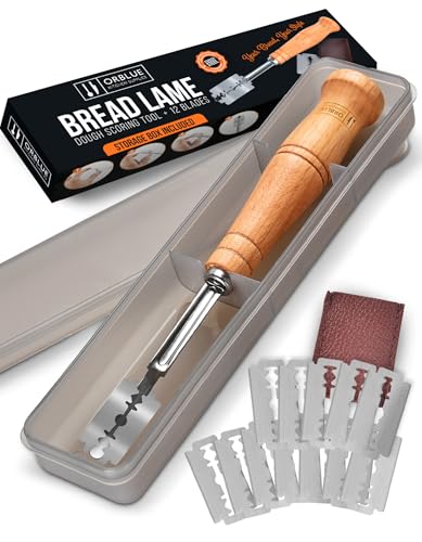 Orblue Bread Lame, Bread Scoring Knife, Bread Lame Dough Scoring Tool for Artisan Sourdough, Lame Bread Tool, Essential Baking Supplies with 12 Blades Included - Image 1