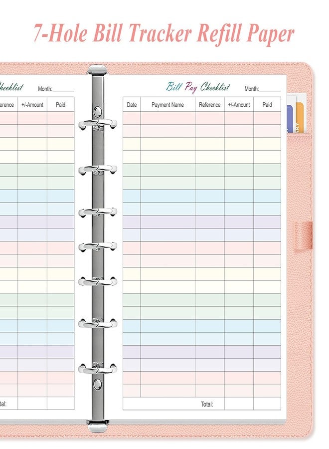 Yaridar Payment Checklist Refills Paper for Mini 3 or 7 Ring Binders - 50 Sheets/100 Pages Colorful Monthly Budget Forms, 7 Hole Punched/Desk Size 4, 100 gsm White Paper, 5.8" x 8.3" - Image 3