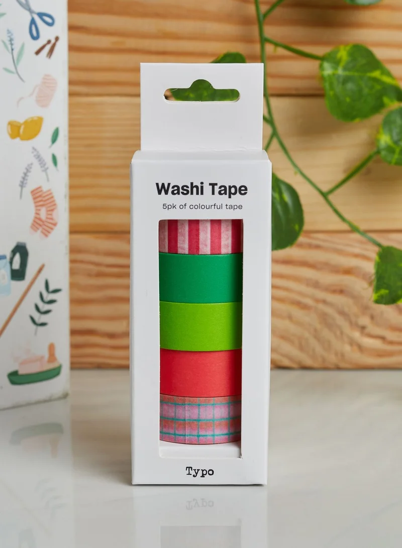 Typo Set Of 5 Washi Tape