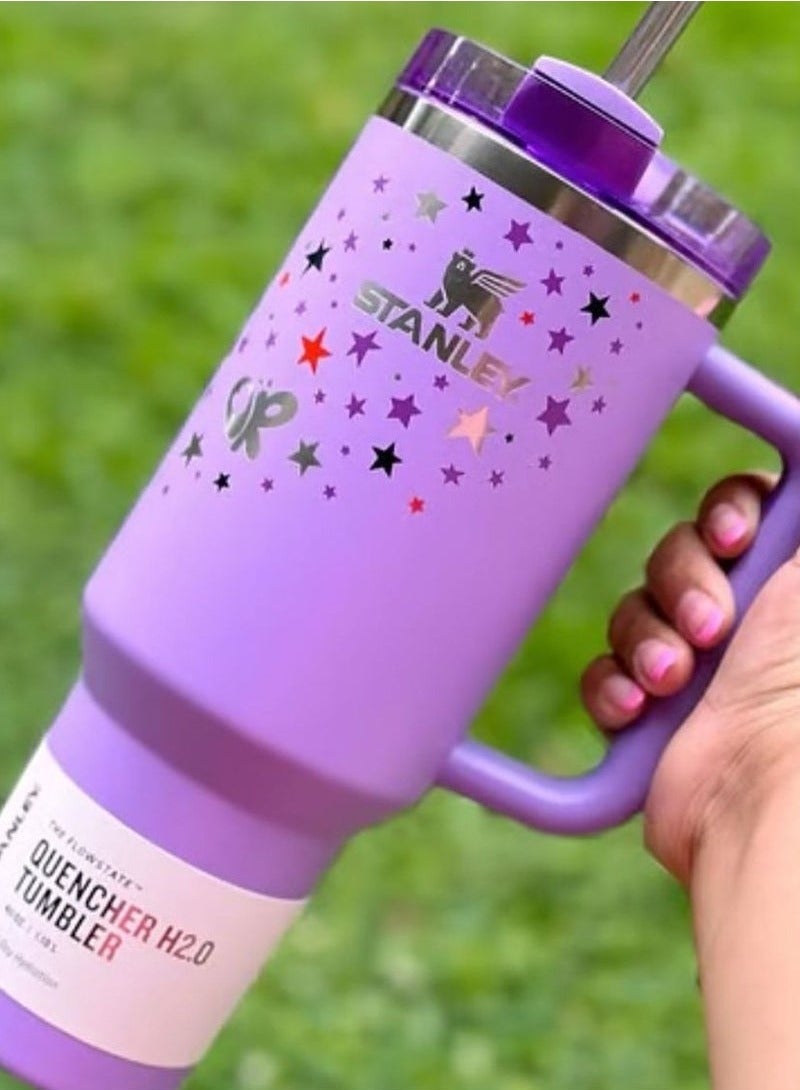 Stanley كوب أوليفيا رودريغو المحدود من ستانلي سعة 40 أونصة – كوب سفر معزول بتقنية FlowState مع غطاء مانع للتسرب، قشة قابلة لإعادة الاستخدام ومقبض مريح – كوب جامع لإصدار الجولة يحافظ على المشروبات ساخنة أو باردة – زجاجة ترطيب من الفولاذ المقاوم للصدأ للقهوة، الشاي، العصائر، الماء والمزيد - Image 2