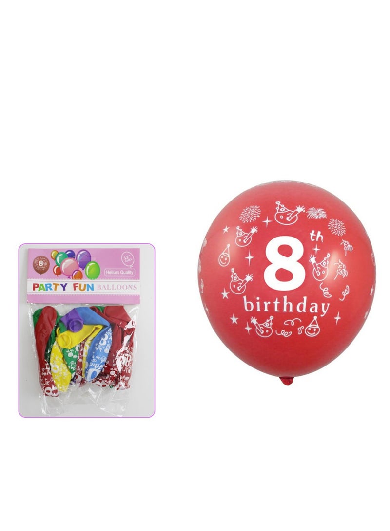 PARTY FUN Happy Birthday Balloon Number -8  - Image 2