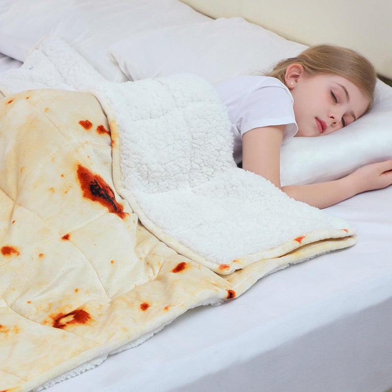 Aemicion Burrito Weighted Blanket for Adults Kids, 48"x 72"10lbs Twin Size Weighted Blanket,Machine Washable Cozy Fleece Sherpa Throw Blanket Weighted as Gifts for Women Men Kids - Image 1