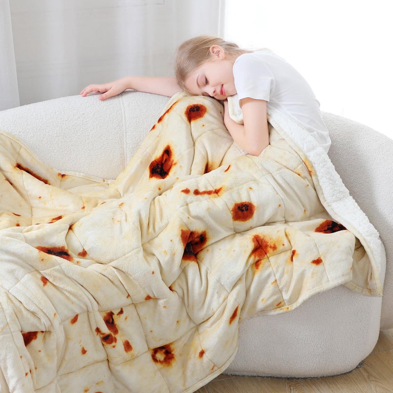 Aemicion Burrito Weighted Blanket for Adults Kids, 48"x 72"10lbs Twin Size Weighted Blanket,Machine Washable Cozy Fleece Sherpa Throw Blanket Weighted as Gifts for Women Men Kids - Image 4