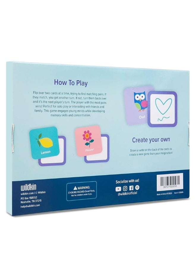 Wildkin Memory Matching Game Cards for Boys  Girls 36 Pairs Memory Learning Cards Activities for Toddlers and Preschool Educational Cards to Boost Memory Your Child Ultimate Study Companion Girl - Image 1