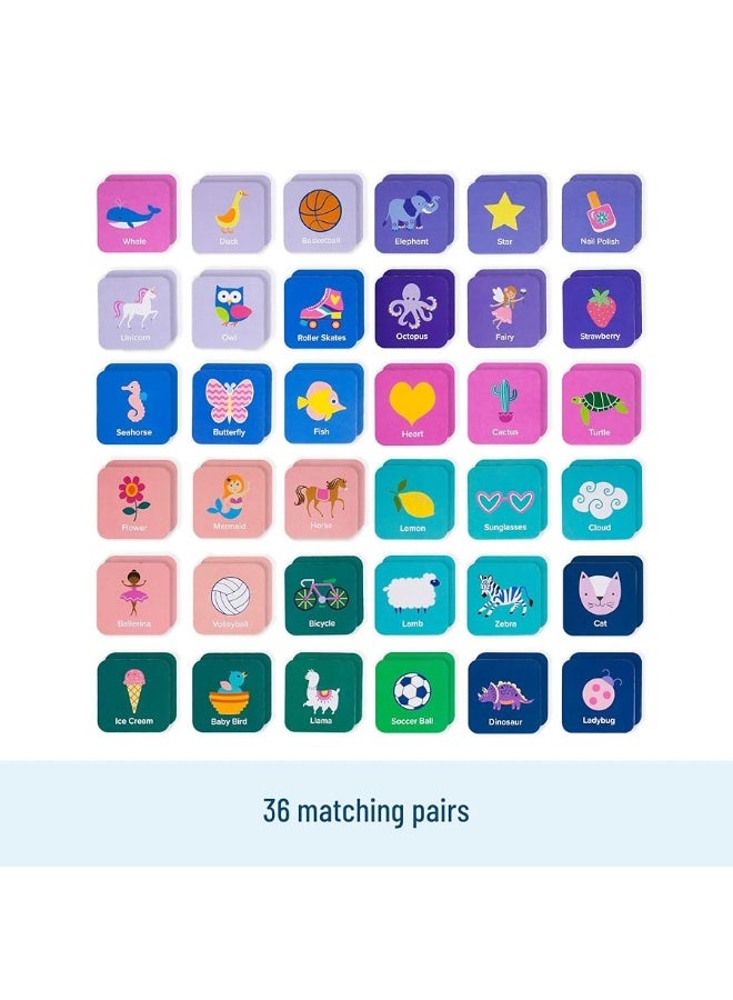 Wildkin Memory Matching Game Cards for Boys  Girls 36 Pairs Memory Learning Cards Activities for Toddlers and Preschool Educational Cards to Boost Memory Your Child Ultimate Study Companion Girl - Image 3