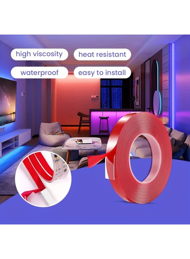 شريط أكريليك أحمر مزدوج الوجه نانو 0.39 بوصة × 393.7 بوصة قوي اللاصق مقاوم للماء والحرارة - Image 4