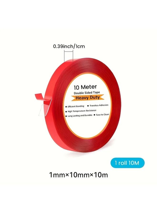 شريط أكريليك أحمر مزدوج الوجه نانو 0.39 بوصة × 393.7 بوصة قوي اللاصق مقاوم للماء والحرارة - Image 5