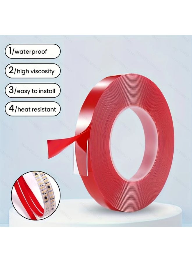 شريط أكريليك أحمر مزدوج الوجه نانو 0.39 بوصة × 393.7 بوصة قوي اللاصق مقاوم للماء والحرارة - Image 2