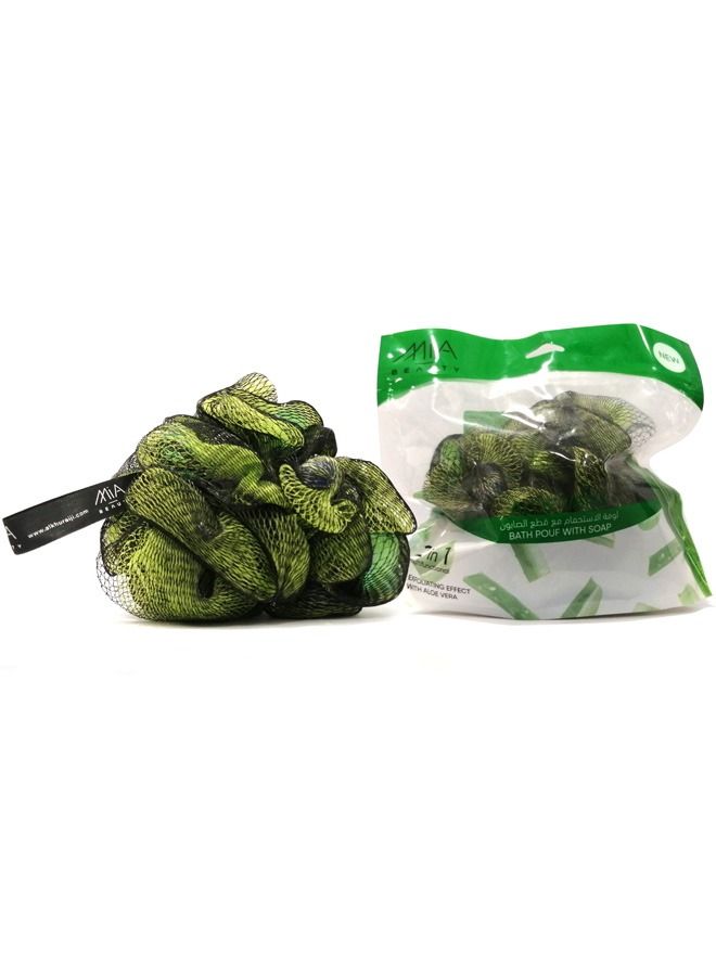 Mia Bath Pouf With Alovera Soap 120gm