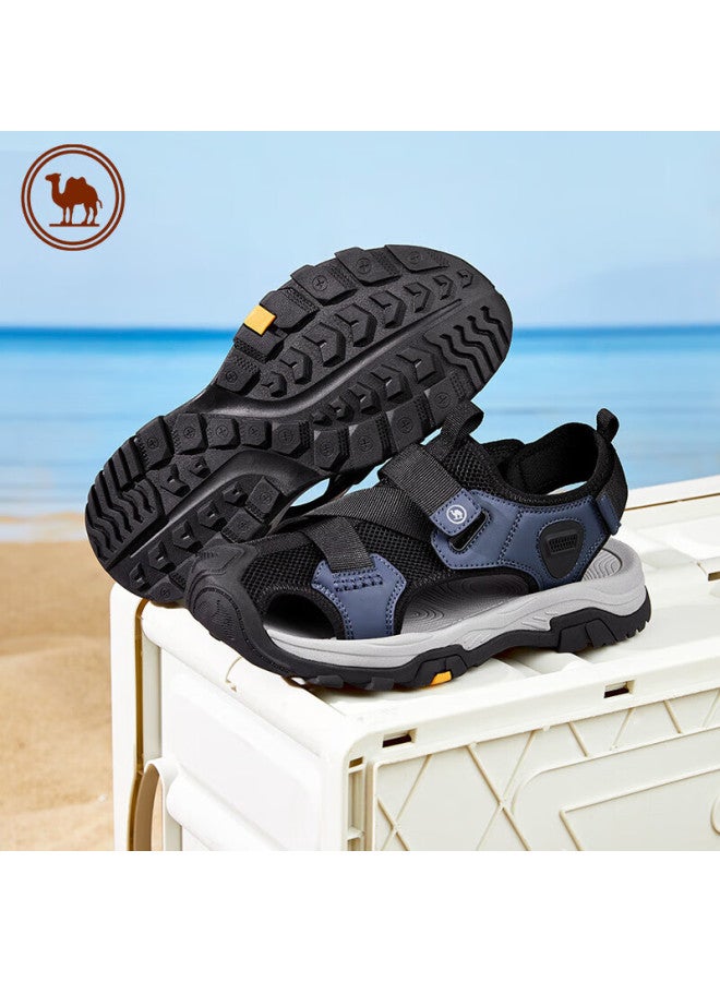 CAMELJEANS Luotuo Brand Men's Outdoor Casual Sandals, Lightweight Breathable Closed-toe Anti-collision Beach Shoes P14m307617 Blue 40 - Image 1