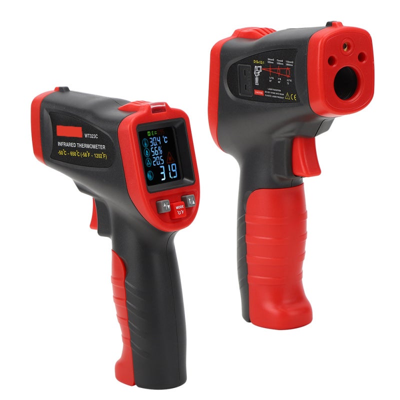 Wintact Infrared Thermometer: 12:1 Distance To Spot Ratio, 0.5s Response Time, Adjustable Emissivity - Durable ABS Material, Colorful LCD Screen, Built-In Flashlight for Dark Environments & Long-Distance Targ - Image 5