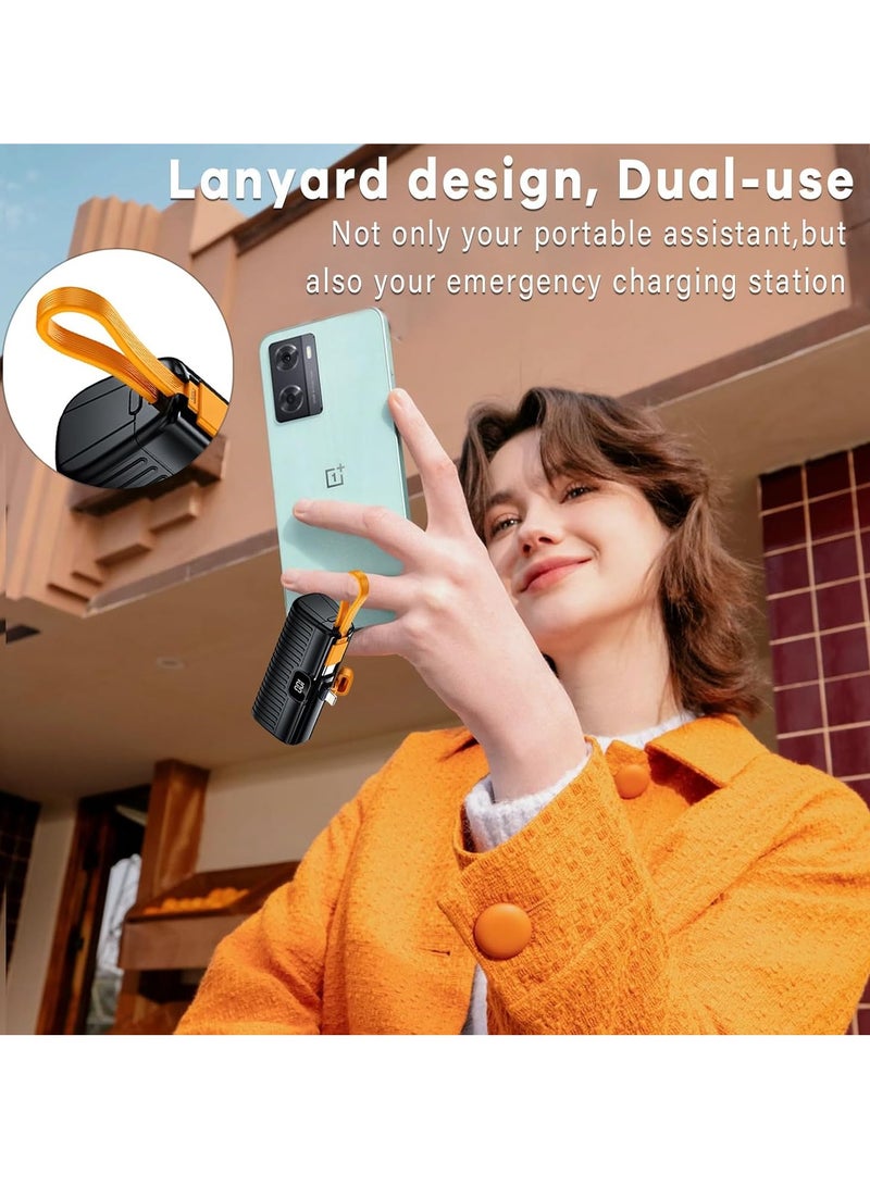 Denx DENX DX426 5000mAh Mini Power Bank with Built-in Charging Cable | 22W Fast Charging | LED Display | Compact Portable Charger for Mobile, iPhone, Android  - Image 2