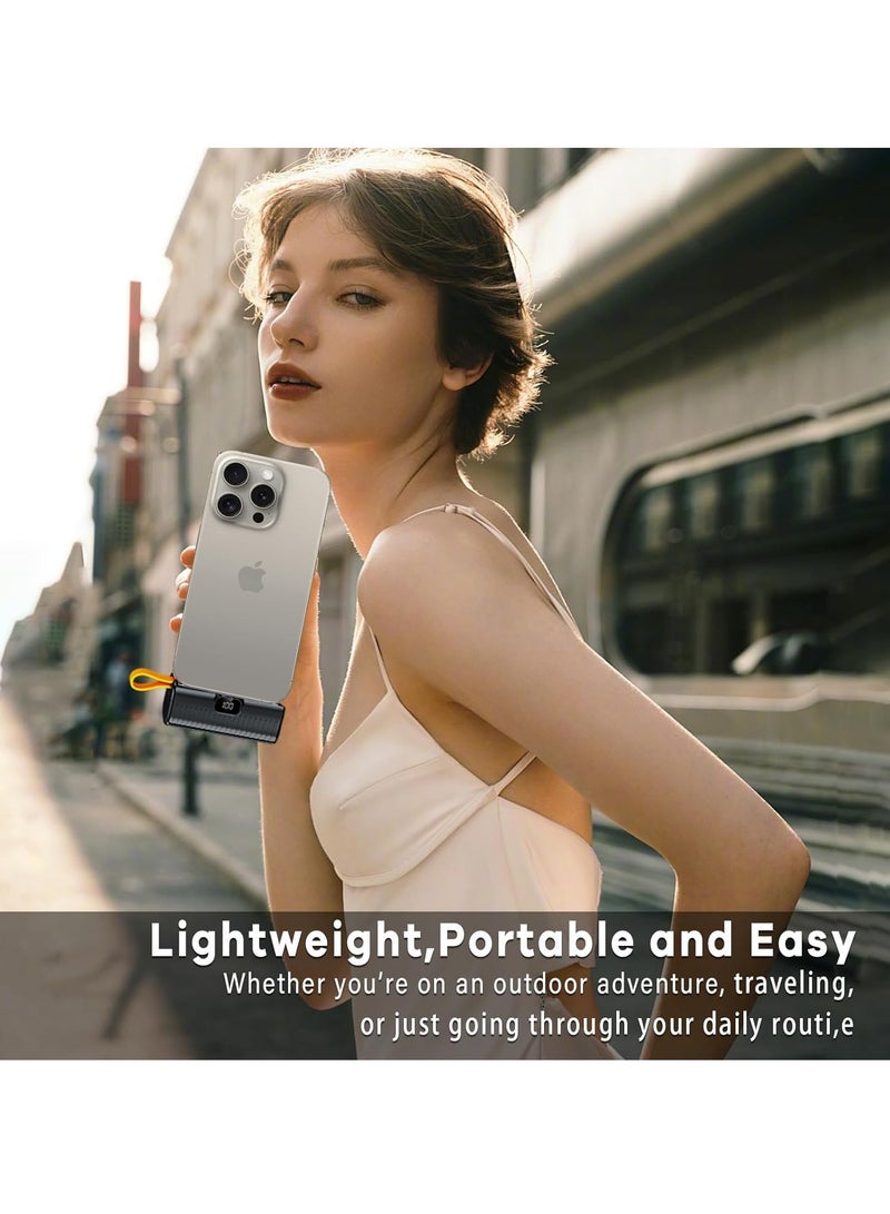 Denx DENX DX426 5000mAh Mini Power Bank with Built-in Charging Cable | 22W Fast Charging | LED Display | Compact Portable Charger for Mobile, iPhone, Android  - Image 5