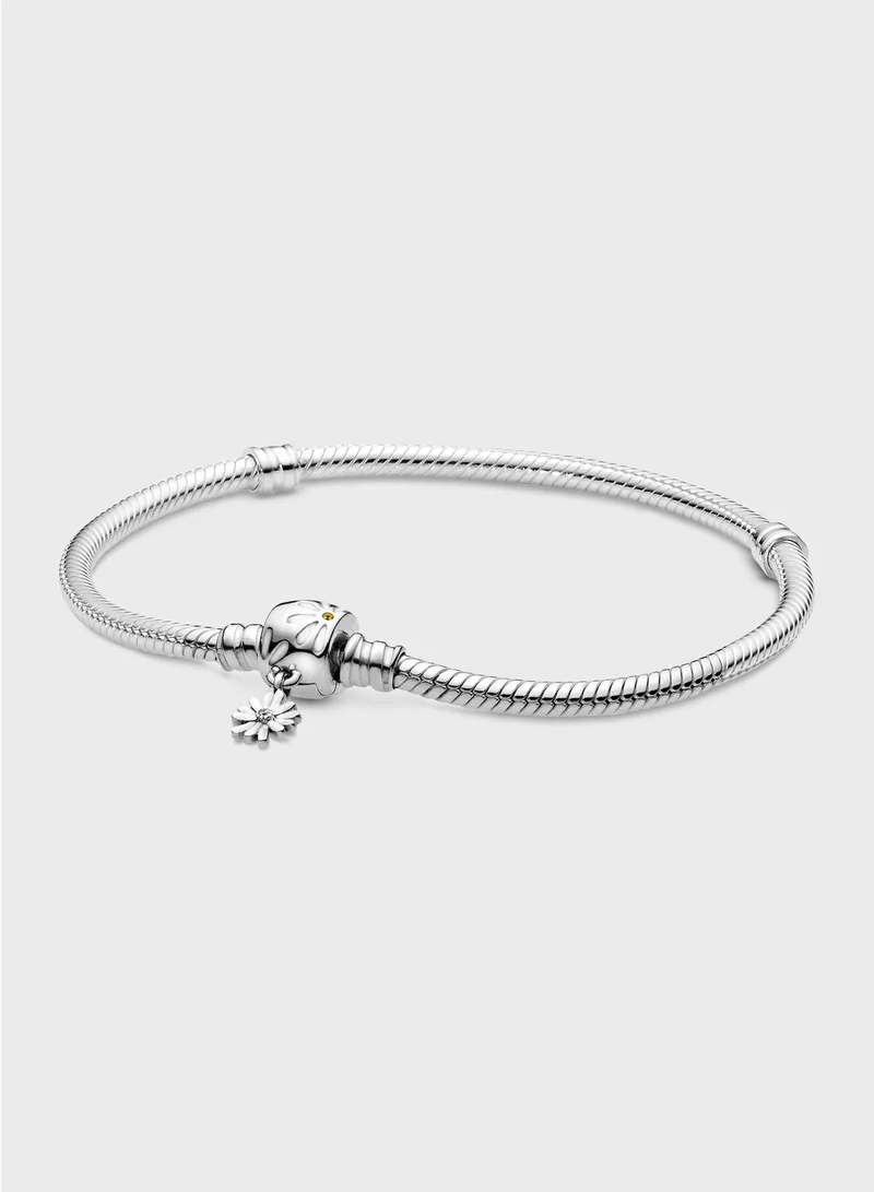PANDORA Pandora Moments Daisy Flower Snake Chain Bracelet