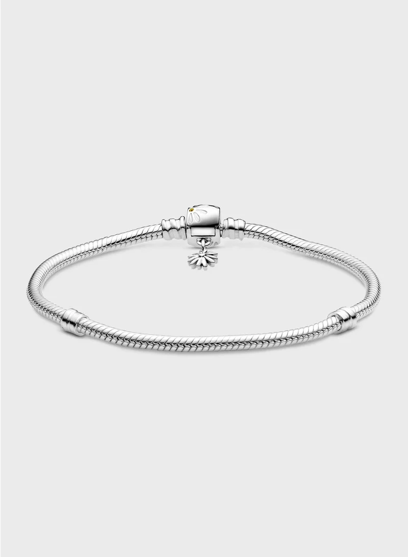 PANDORA Pandora Moments Daisy Flower Snake Chain Bracelet