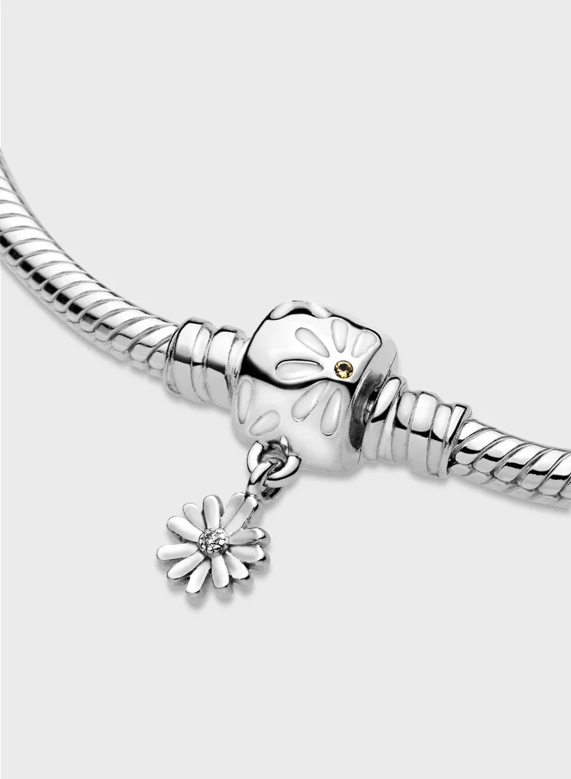 PANDORA Pandora Moments Daisy Flower Snake Chain Bracelet