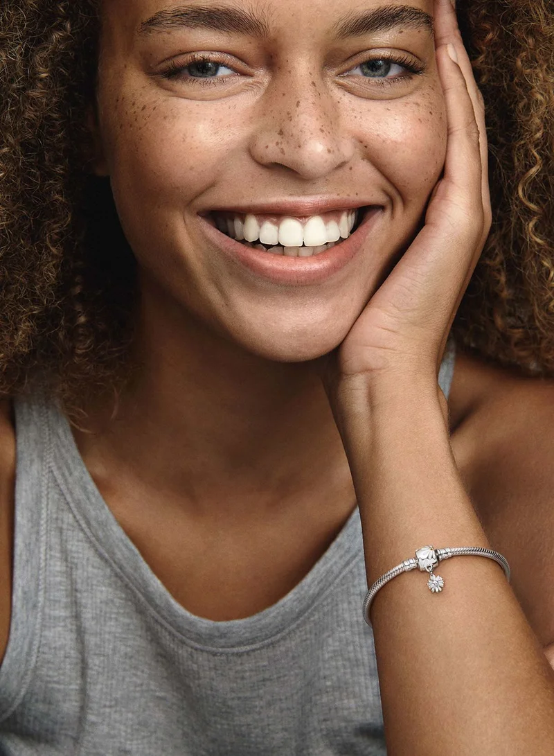 PANDORA Pandora Moments Daisy Flower Snake Chain Bracelet