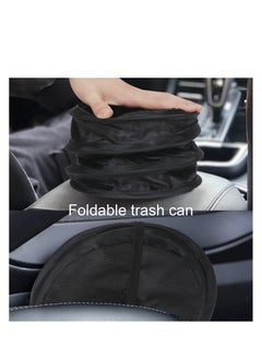 KASTWAVE 2PCS Collapsible Pop Up Car Trash Can Collapsible Camping Trash Can Universal Traveling Portable Garbage Bin Waste Basket Bin  Bin with 2 Car Seat Hook for Garbage to Organize Car Black  - Image 4