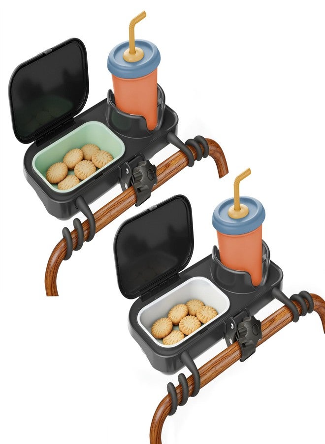 KingKam Universal Stroller Snack Tray | Pack of 2 | Compatible with Nuna Bugaboo | Double Stroller Tray Attachments with Cup Holder | Detachable Silicone Tray for Easy Clean | Toddler Snacking On The Go - Image 1