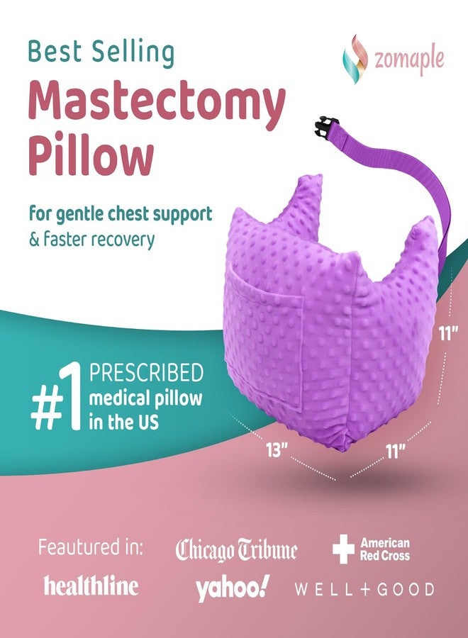 Zomaple Mastectomy Recovery Pillow with Gel Pack & Shower Lanyard - Post-Op Essentials, Breast Augmentation/Reduction & Mastectomy Recovery Supplies - Washable Cover for Comfort & Support - Image 2