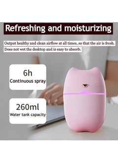 RavSo RavSo 3in1 USB Powered Cute Cat Styled Small Cool Mist Air Humidifier Ultrasonic Aroma Diffuser Set of 12 WaterSoluble Plant Essential Oils Colorful Night Light with 2 Modes A6 Green  - Image 5