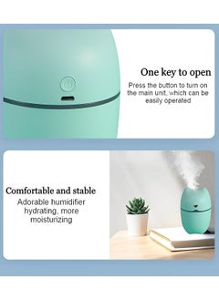 RavSo RavSo 3in1 USB Powered Cute Cat Styled Small Cool Mist Air Humidifier Ultrasonic Aroma Diffuser Set of 12 WaterSoluble Plant Essential Oils Colorful Night Light with 2 Modes A6 Green  - Image 4