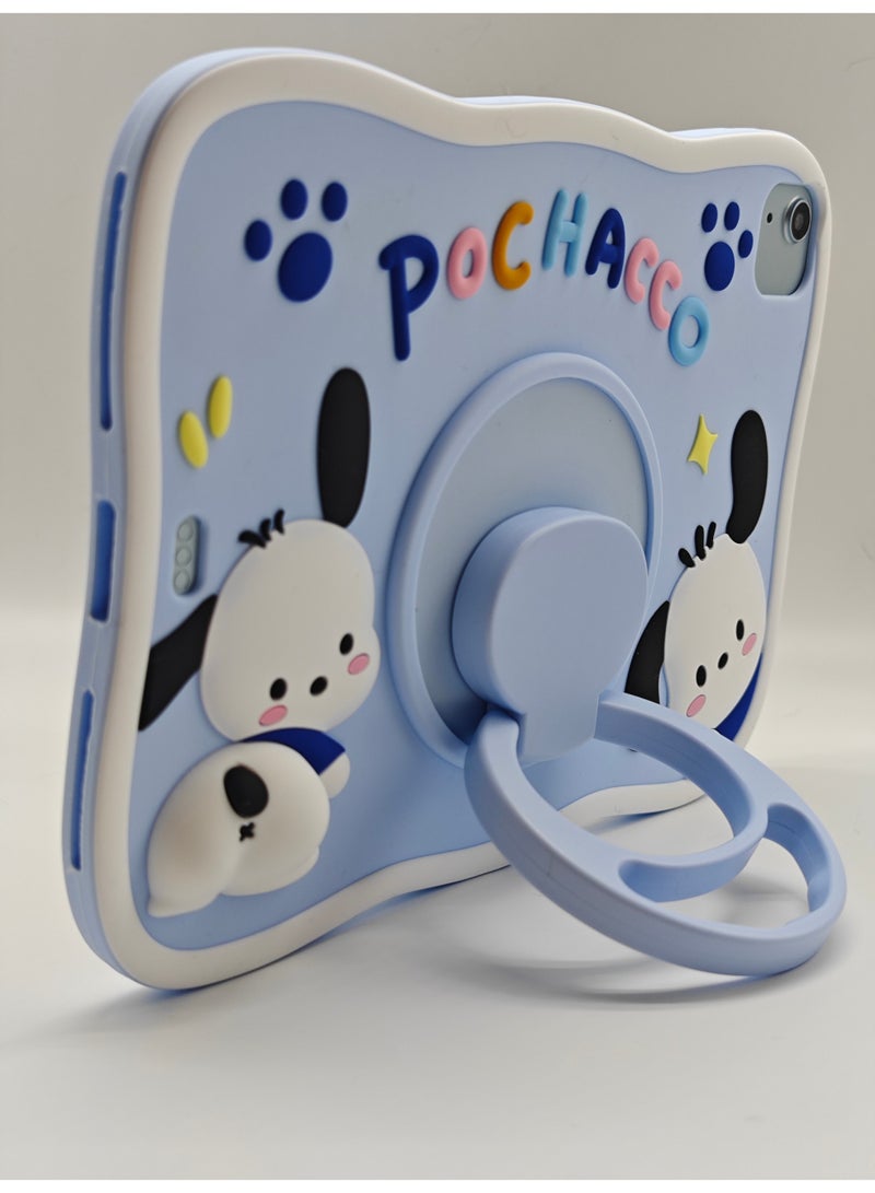 Pochacco iPAD Case for iPad Air6 11inch 2024 with 360°Rotatable Hand Strap/Stand, iPad Silicone Cover Air6 for Kids - Image 5