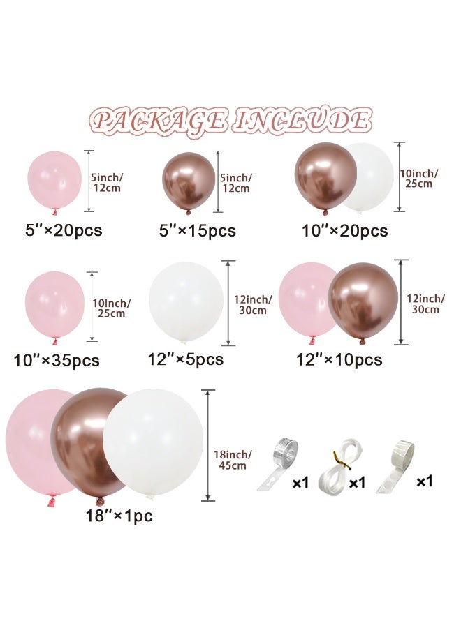 Souvenir Souq 141Pcs Premium Pastel Pink, Metallic Pink & White Balloon Garland Arch Kit with 18-inch Large Balloons | Latex Party Balloons Set with Accessories for Birthday, Baby Shower, Wedding & Anniversary Decoration - Image 5