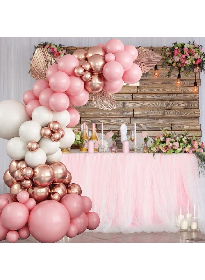 Souvenir Souq 141Pcs Premium Pastel Pink, Metallic Pink & White Balloon Garland Arch Kit with 18-inch Large Balloons | Latex Party Balloons Set with Accessories for Birthday, Baby Shower, Wedding & Anniversary Decoration - Image 2