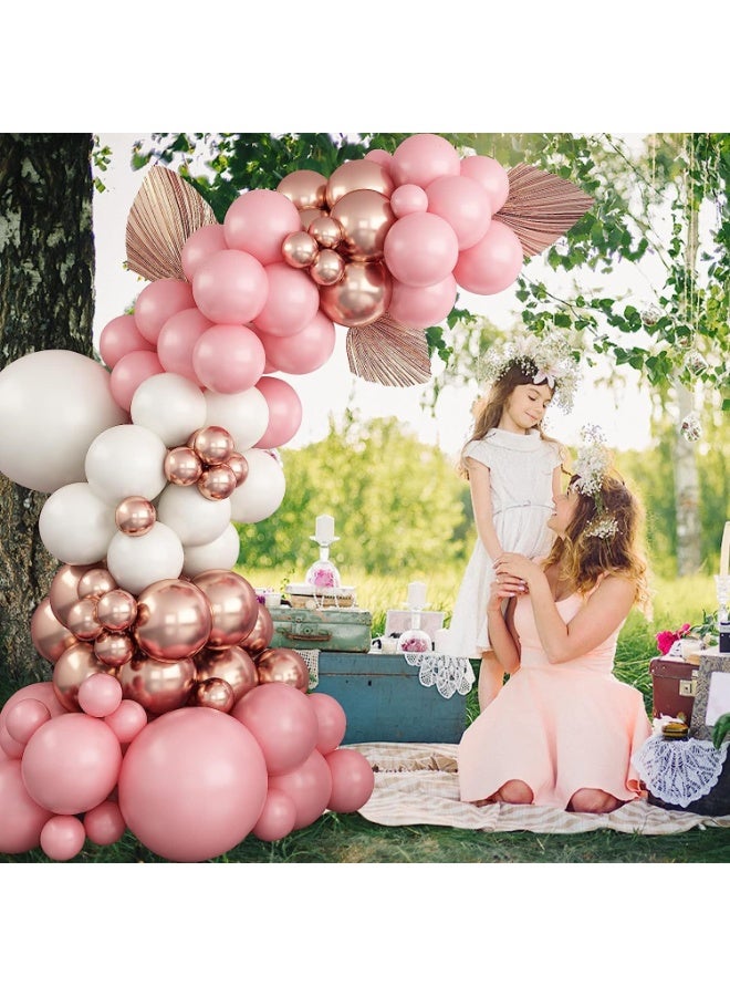Souvenir Souq 141Pcs Premium Pastel Pink, Metallic Pink & White Balloon Garland Arch Kit with 18-inch Large Balloons | Latex Party Balloons Set with Accessories for Birthday, Baby Shower, Wedding & Anniversary Decoration - Image 3