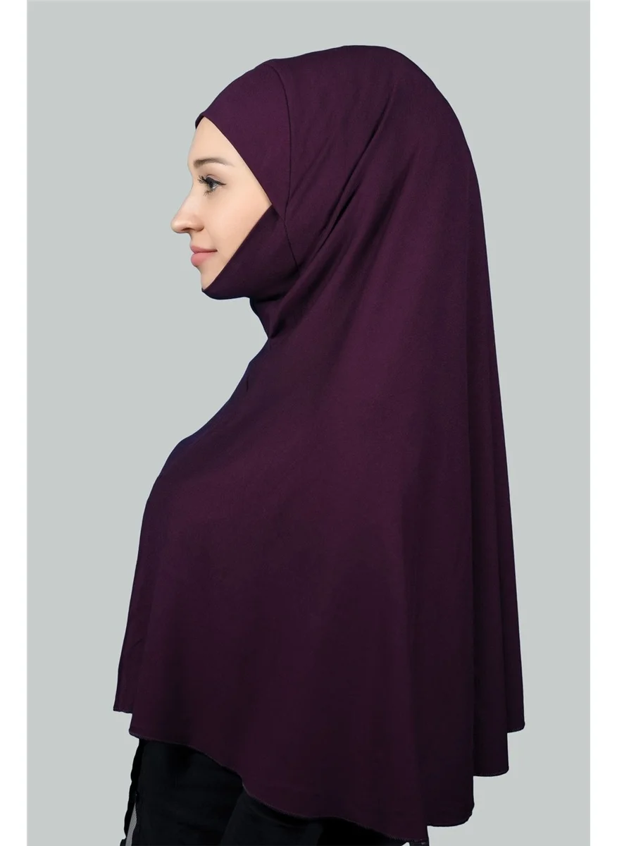 Altobeh Ready-made Turban Practical Scarf with Veil Hijab with Nikap - Prayer Cover Soufflé (3Xl) - Plum
