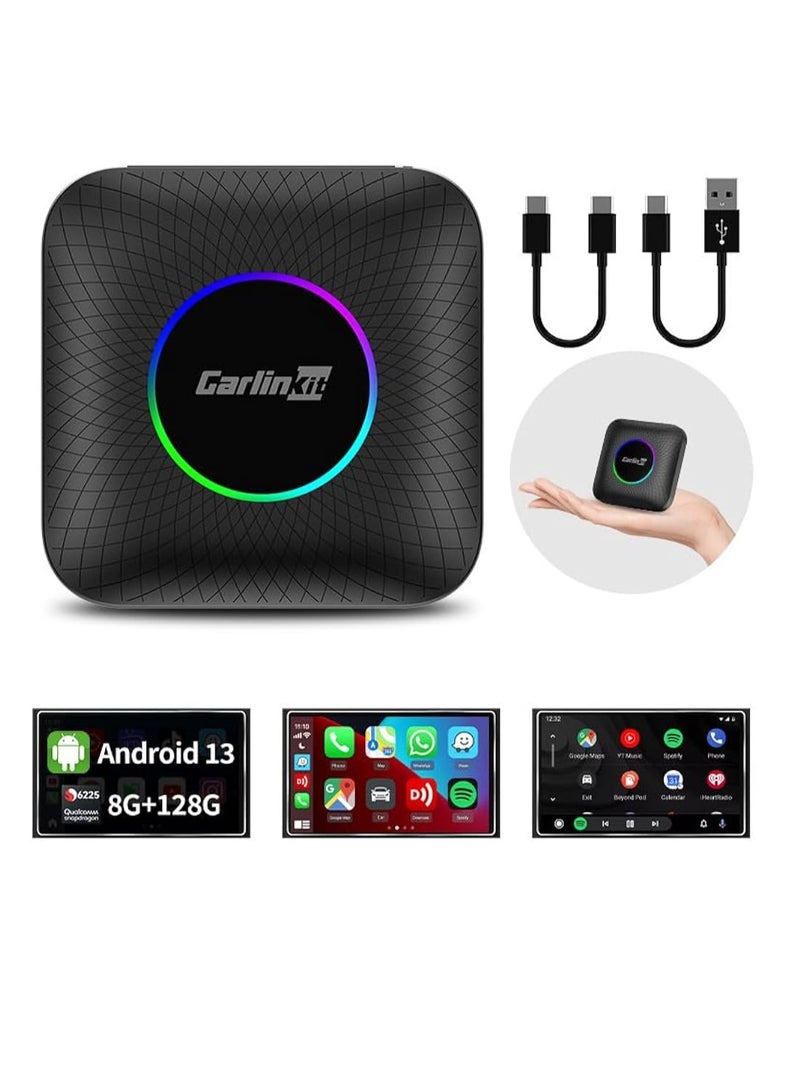 Latest Ai Box LED, Android 13, Qualcomm 6225, 8GB+128GB, Wireless CarPlay Android Auto 3-in-1 Dongle comes with Google Play Store, Streaming Video, Only for the Vehicle with Wired CarPlay - Image 3