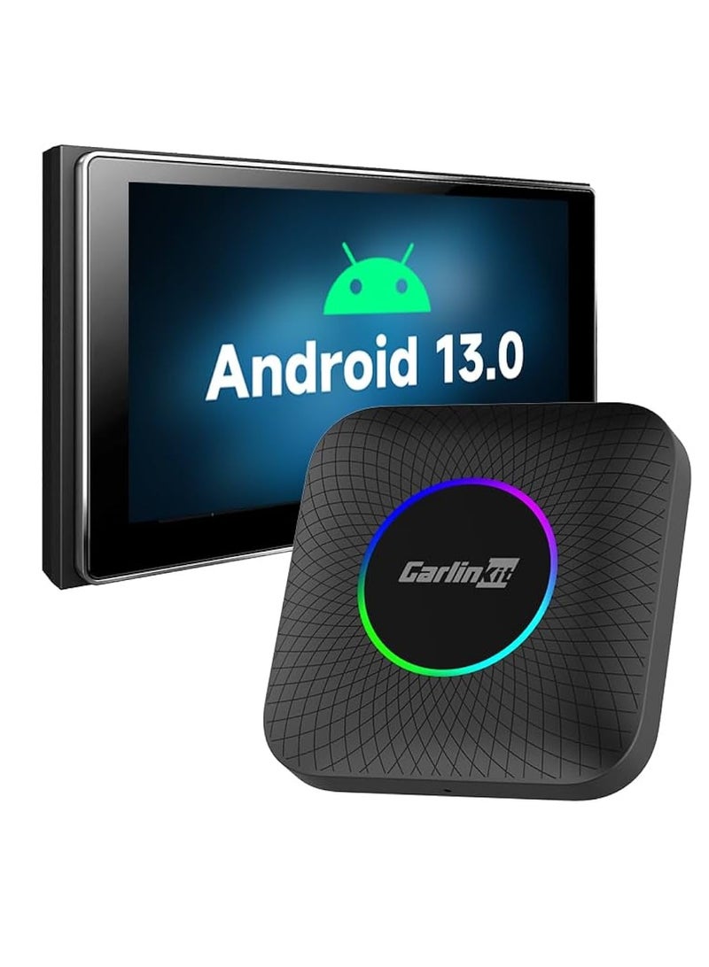 Latest Ai Box LED, Android 13, Qualcomm 6225, 8GB+128GB, Wireless CarPlay Android Auto 3-in-1 Dongle comes with Google Play Store, Streaming Video, Only for the Vehicle with Wired CarPlay - Image 1