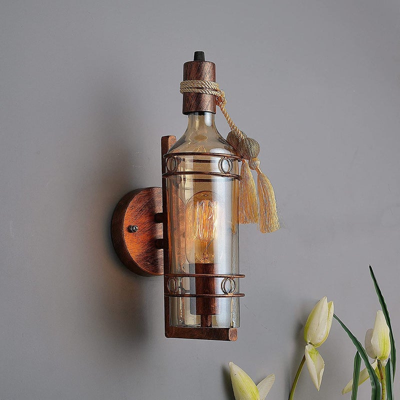 SVDK Wall LightWall Lamp to Decor HomeOfficeDiningCafeRestaurants Bottle Design Copper Antique - Image 2