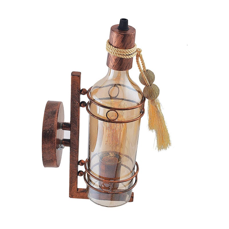 SVDK Wall LightWall Lamp to Decor HomeOfficeDiningCafeRestaurants Bottle Design Copper Antique - Image 5