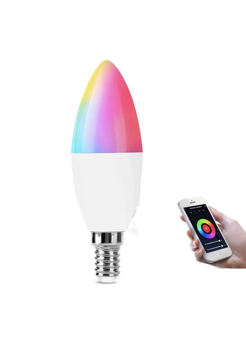 Tuya Smart Wifi Candle Light Smart Led Lighting Bulbs E14 Base Dimmable and RGB Color Changing Light Bulb App Remote Control Works with Alexa Google Home Siri (1pcs)