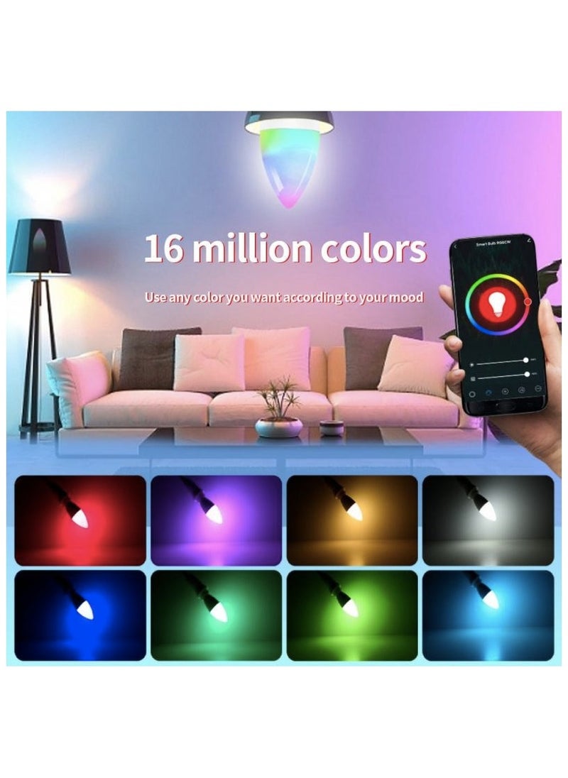 Tuya Smart Wifi Candle Light Smart Led Lighting Bulbs E14 Base Dimmable and RGB Color Changing Light Bulb App Remote Control Works with Alexa Google Home Siri (1pcs) - pzsku/Z4BFFD0E53826F7609922Z/45/_/1710293301/357ebde7-68b9-40e5-abb3-e8c74ceb0938